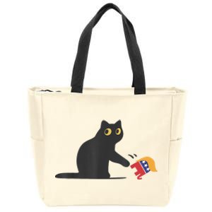 Cat Ladies For Kamala Harris Donald Trump 2024 Sarcastic Zip Tote Bag