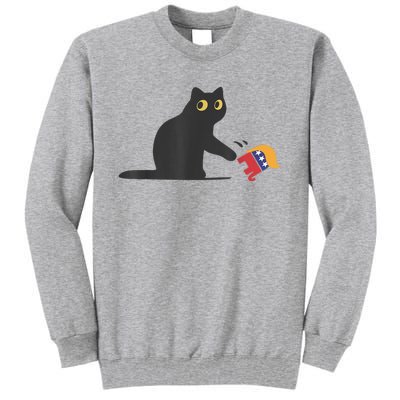 Cat Ladies For Kamala Harris Donald Trump 2024 Sarcastic Tall Sweatshirt