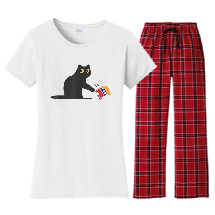 Cat Ladies For Kamala Harris Donald Trump 2024 Sarcastic Women's Flannel Pajama Set