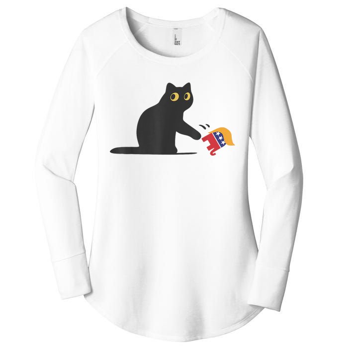 Cat Ladies For Kamala Harris Donald Trump 2024 Sarcastic Women's Perfect Tri Tunic Long Sleeve Shirt