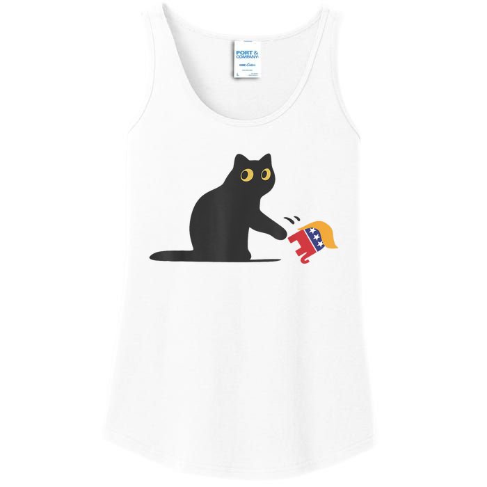 Cat Ladies For Kamala Harris Donald Trump 2024 Sarcastic Ladies Essential Tank