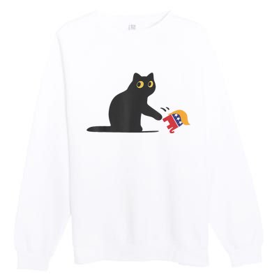 Cat Ladies For Kamala Harris Donald Trump 2024 Sarcastic Premium Crewneck Sweatshirt