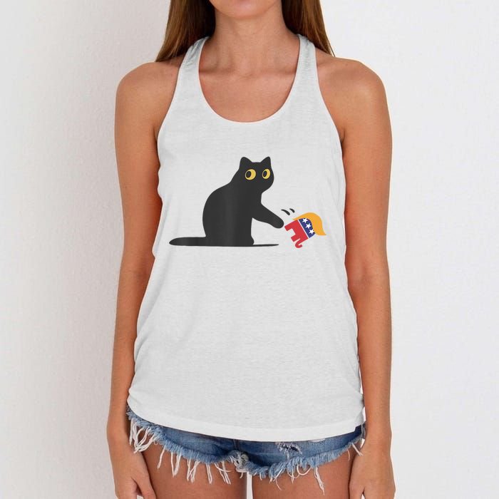 Cat Ladies For Kamala Harris Donald Trump 2024 Sarcastic Women's Knotted Racerback Tank