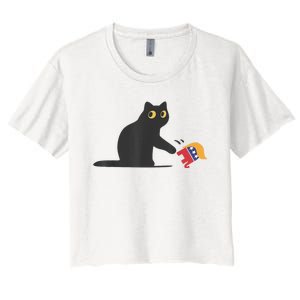 Cat Ladies For Kamala Harris Donald Trump 2024 Sarcastic Women's Crop Top Tee