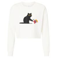 Cat Ladies For Kamala Harris Donald Trump 2024 Sarcastic Cropped Pullover Crew