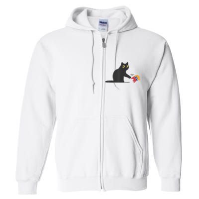 Cat Ladies For Kamala Harris Donald Trump 2024 Sarcastic Full Zip Hoodie