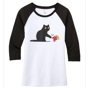 Cat Ladies For Kamala Harris Donald Trump 2024 Sarcastic Women's Tri-Blend 3/4-Sleeve Raglan Shirt