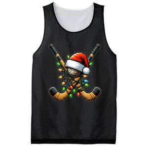 Christmas Lights Field Hockey Player Team Sant Hat Xmas Gift Mesh Reversible Basketball Jersey Tank