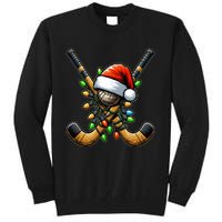 Christmas Lights Field Hockey Player Team Sant Hat Xmas Gift Tall Sweatshirt