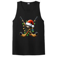 Christmas Lights Field Hockey Player Team Sant Hat Xmas Gift PosiCharge Competitor Tank