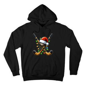 Christmas Lights Field Hockey Player Team Sant Hat Xmas Gift Tall Hoodie