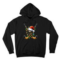 Christmas Lights Field Hockey Player Team Sant Hat Xmas Gift Tall Hoodie