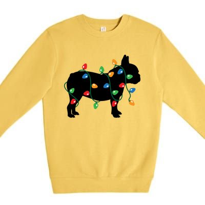 Christmas Lights French Bulldog Dog Lover Gift Premium Crewneck Sweatshirt