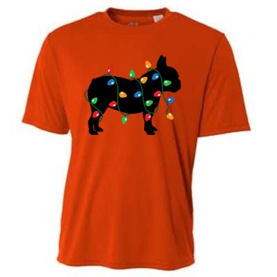 Christmas Lights French Bulldog Dog Lover Gift Cooling Performance Crew T-Shirt