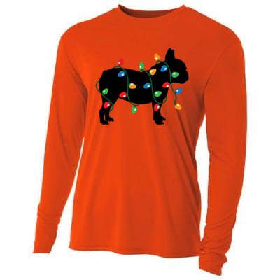 Christmas Lights French Bulldog Dog Lover Gift Cooling Performance Long Sleeve Crew