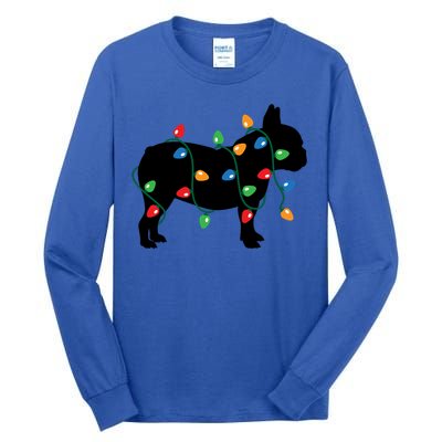 Christmas Lights French Bulldog Dog Lover Gift Tall Long Sleeve T-Shirt