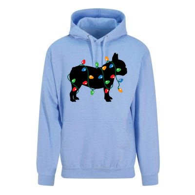 Christmas Lights French Bulldog Dog Lover Gift Unisex Surf Hoodie