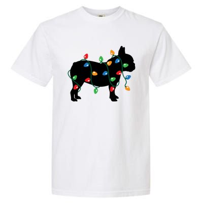 Christmas Lights French Bulldog Dog Lover Gift Garment-Dyed Heavyweight T-Shirt