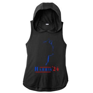 Cat Ladies For Kamala Funny Cat 2024 President Kamala Harris Ladies PosiCharge Tri-Blend Wicking Draft Hoodie Tank