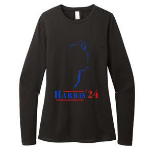 Cat Ladies For Kamala Funny Cat 2024 President Kamala Harris Womens CVC Long Sleeve Shirt