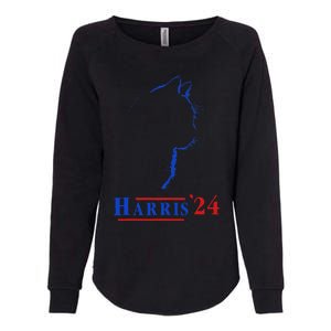 Cat Ladies For Kamala Funny Cat 2024 President Kamala Harris Womens California Wash Sweatshirt