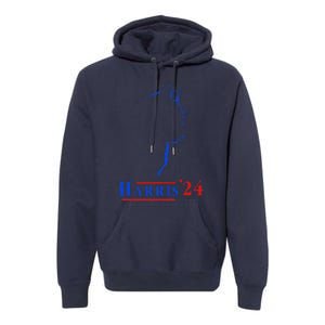 Cat Ladies For Kamala Funny Cat 2024 President Kamala Harris Premium Hoodie