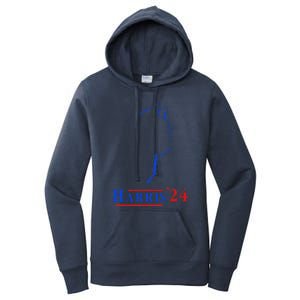 Cat Ladies For Kamala Funny Cat 2024 President Kamala Harris Women's Pullover Hoodie