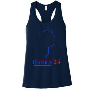 Cat Ladies For Kamala Funny Cat 2024 President Kamala Harris Women's Racerback Tank