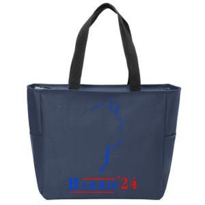 Cat Ladies For Kamala Funny Cat 2024 President Kamala Harris Zip Tote Bag