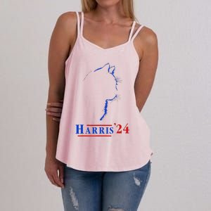 Cat Ladies For Kamala Funny Cat 2024 President Kamala Harris Women's Strappy Tank