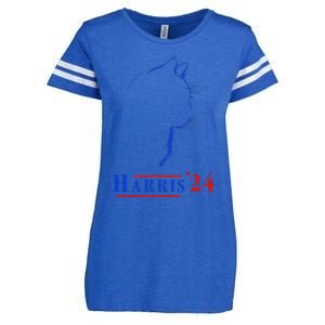 Cat Ladies For Kamala Funny Cat 2024 President Kamala Harris Enza Ladies Jersey Football T-Shirt