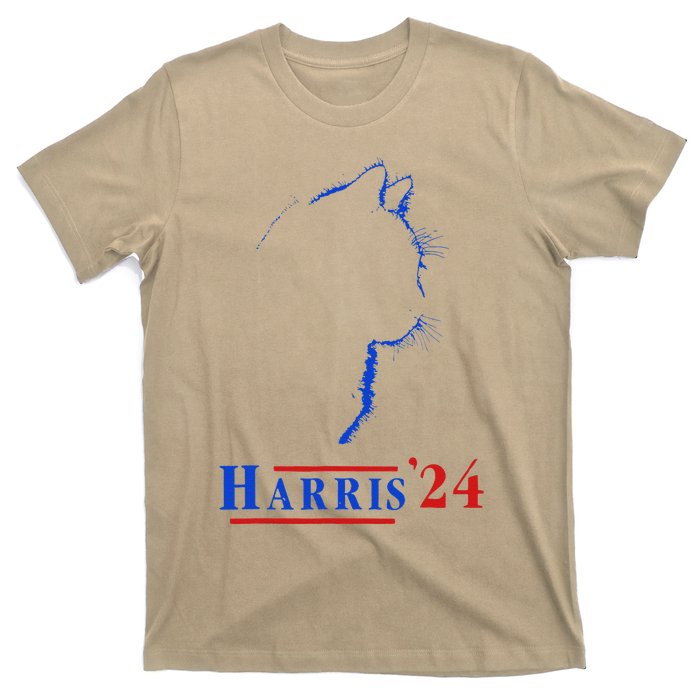 Cat Ladies For Kamala Funny Cat 2024 President Kamala Harris T-Shirt