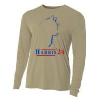 Cat Ladies For Kamala Funny Cat 2024 President Kamala Harris Cooling Performance Long Sleeve Crew