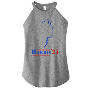 Cat Ladies For Kamala Funny Cat 2024 President Kamala Harris Women's Perfect Tri Rocker Tank