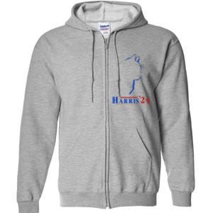 Cat Ladies For Kamala Funny Cat 2024 President Kamala Harris Full Zip Hoodie