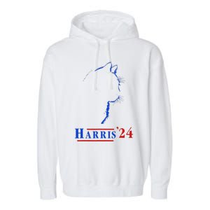 Cat Ladies For Kamala Funny Cat 2024 President Kamala Harris Garment-Dyed Fleece Hoodie