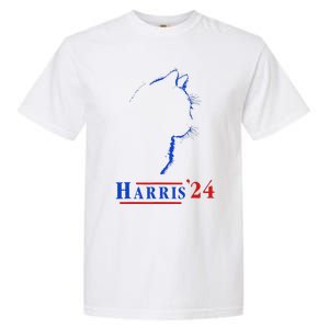 Cat Ladies For Kamala Funny Cat 2024 President Kamala Harris Garment-Dyed Heavyweight T-Shirt