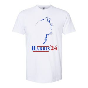 Cat Ladies For Kamala Funny Cat 2024 President Kamala Harris Softstyle CVC T-Shirt