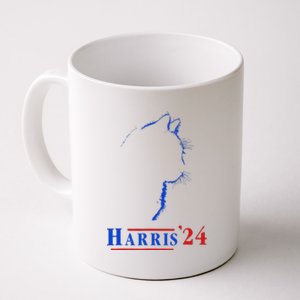 Cat Ladies For Kamala Funny Cat 2024 President Kamala Harris Coffee Mug