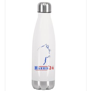 Cat Ladies For Kamala Funny Cat 2024 President Kamala Harris Stainless Steel Insulated Water Bottle