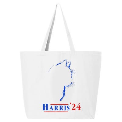 Cat Ladies For Kamala Funny Cat 2024 President Kamala Harris 25L Jumbo Tote