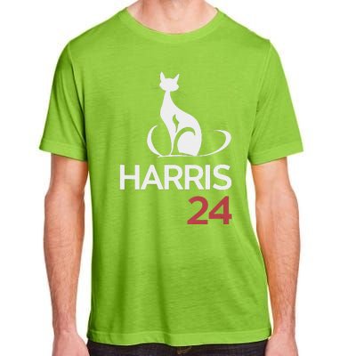 Cat Ladies For Kamala Funny Cat 2024 President Kamala Harris Adult ChromaSoft Performance T-Shirt