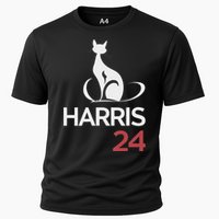 Cat Ladies For Kamala Funny Cat 2024 President Kamala Harris Cooling Performance Crew T-Shirt