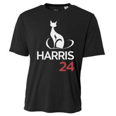 Cat Ladies For Kamala Funny Cat 2024 President Kamala Harris Cooling Performance Crew T-Shirt