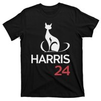 Cat Ladies For Kamala Funny Cat 2024 President Kamala Harris T-Shirt