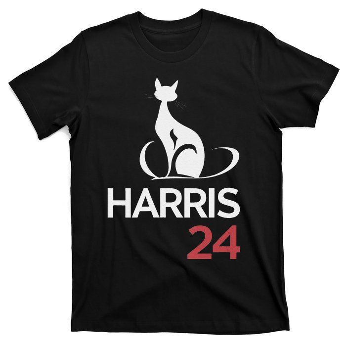 Cat Ladies For Kamala Funny Cat 2024 President Kamala Harris T-Shirt