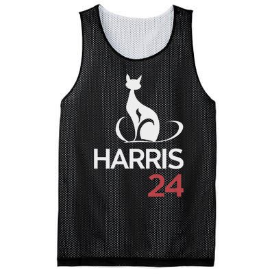 Cat Ladies For Kamala Funny Cat 2024 President Kamala Harris Mesh Reversible Basketball Jersey Tank