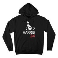 Cat Ladies For Kamala Funny Cat 2024 President Kamala Harris Tall Hoodie