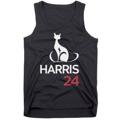 Cat Ladies For Kamala Funny Cat 2024 President Kamala Harris Tank Top