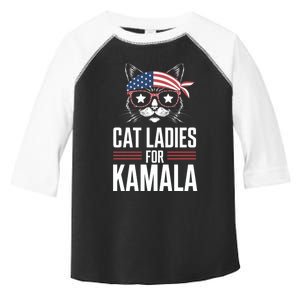 Cat Ladies For Kamala Funny Cat 2024 President Kamala Harris Toddler Fine Jersey T-Shirt